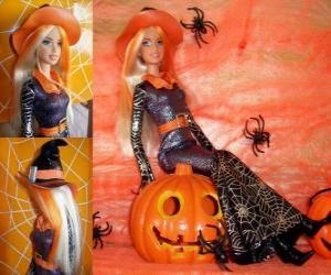 пазл Барби в Хэллоуин